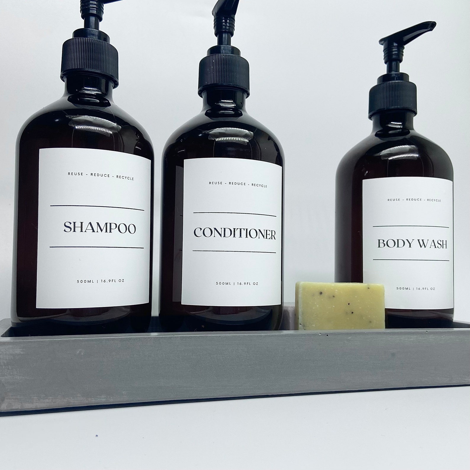 Reusable Shower Bottles Recycled Amber Bottles Waterproof Etsy