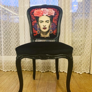 Floral Frida vintage chair. French Louis XV style chair.Accent boudoir chair.