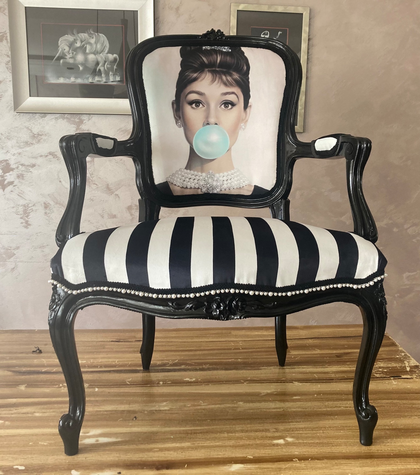 Eclectic Vintage Accent Chair. Audrey Hepburn Side Chair Etsy