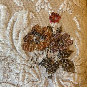 Vintage accent French chair.White boudoir chair.Lovely dining chair.Brocade Damask Jacquard Embossed fabric. image 10