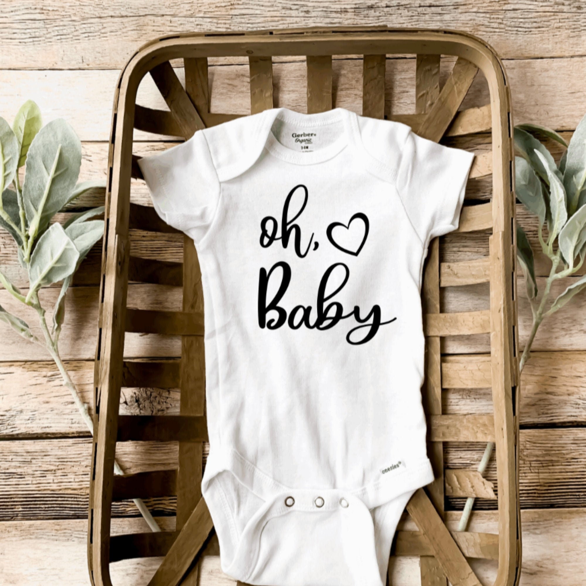Oh Baby Onesie Baby Announcement Pregnancy Announcement Etsy