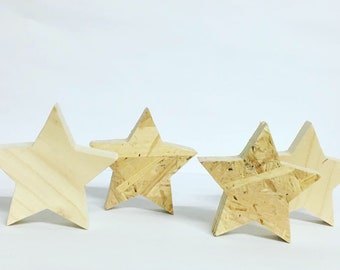 Supporting star in wood 1.5 cm thick