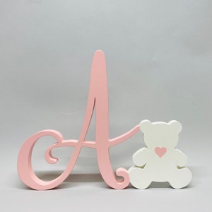 Custom wooden letter 1.9 mm thick with rocking horse bear star