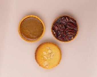 THE HAPPY BAKERY co | Luxury Tart Bundle | individual authentic mini pies | pecan - pumpkin - bakewell |