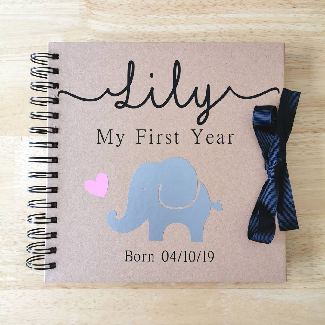 Baby First Year Scrapbook, Personalised, Handmade Keepsake, 1st
