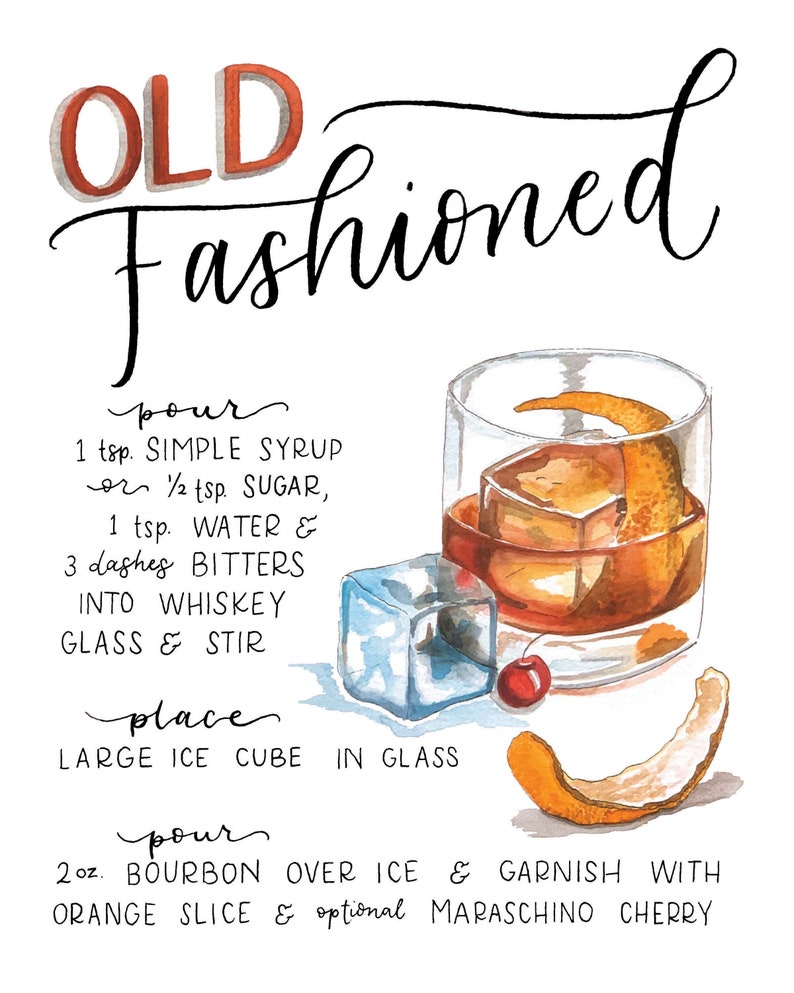 Old Fashioned 8x10 Watercolor Art Print Etsy