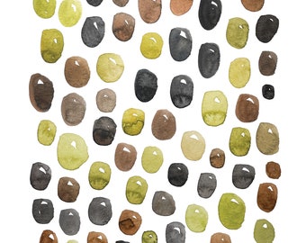 Abstract Olives 8x10 Watercolor Art Print