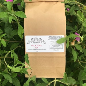 Cistus tea, Rock Rose tea, Cistus incanus tea, Pink rock rose, herbal tea, Wildcrafted looseleaf tea