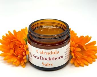 Ungüento de caléndula y espino amarillo, ungüento para la rosácea, bálsamo facial hidratante sin perfume, esteticista natural