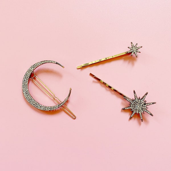 Star Hair Clips, Star Hair Pins, Sparkly Hair Pins, Sparkly Bobby Pins