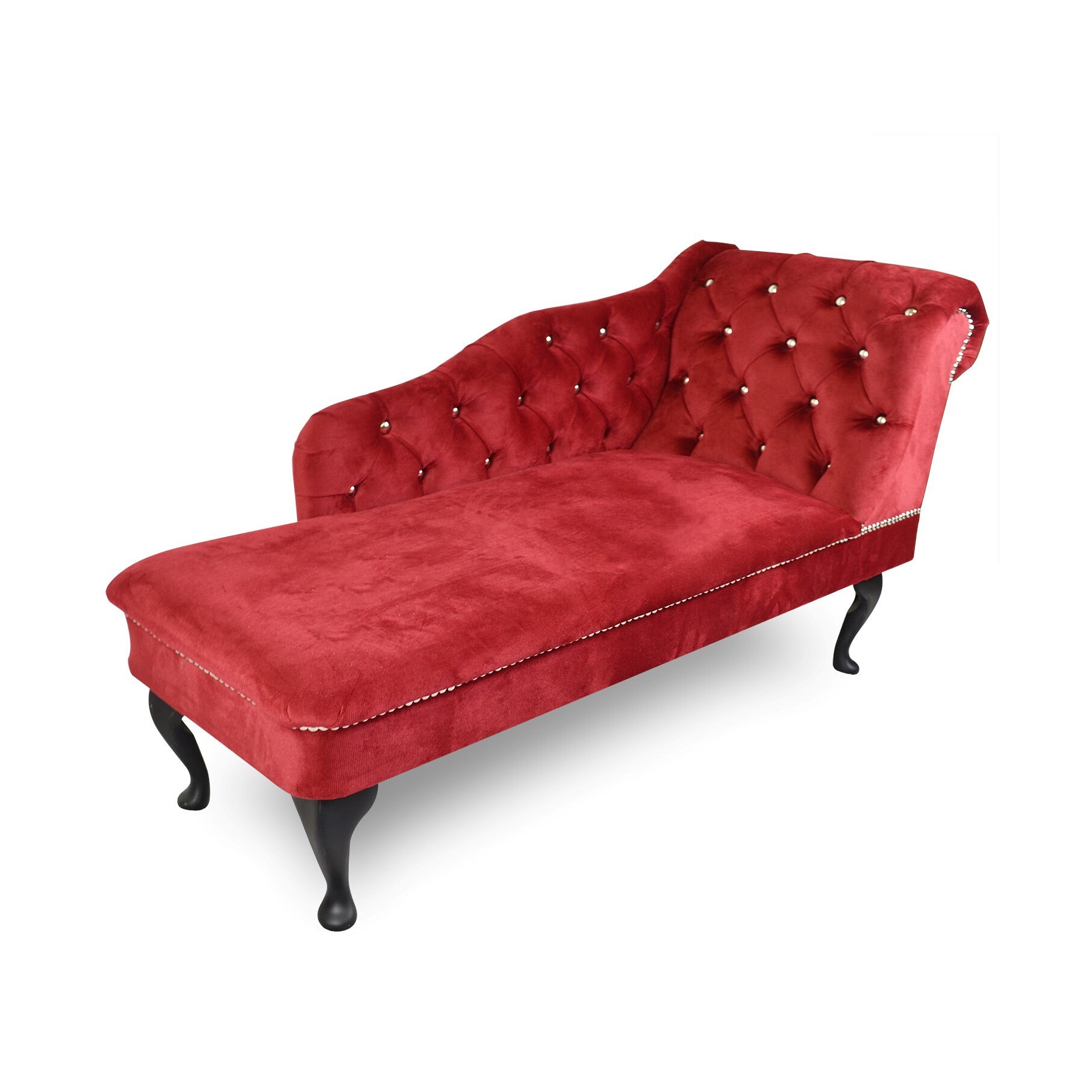 Regent Handmade Tufted Red Velvet Chaise Lounge Bedroom Accent Etsy