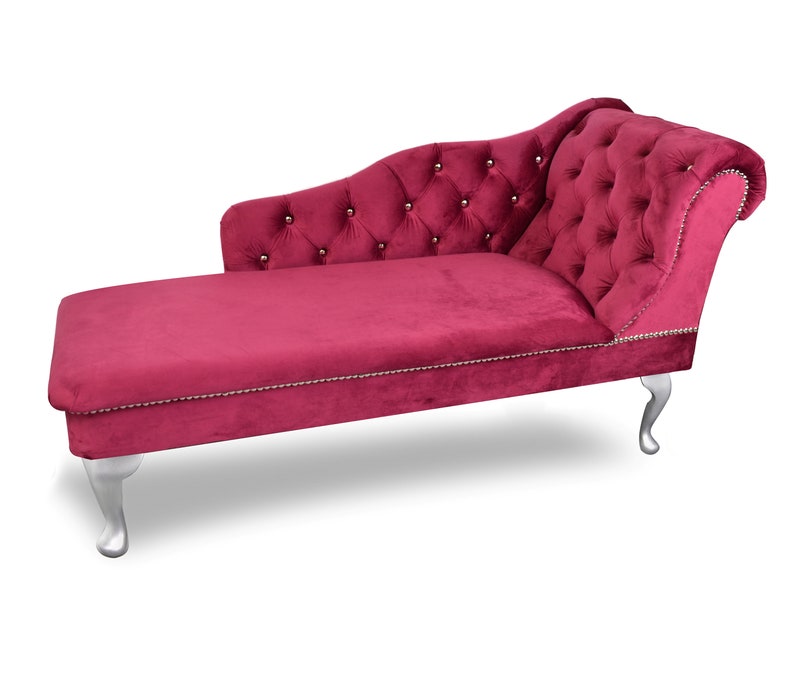 Regent Handmade Tufted Fuscia Pink Velvet Chaise Lounge Etsy UK
