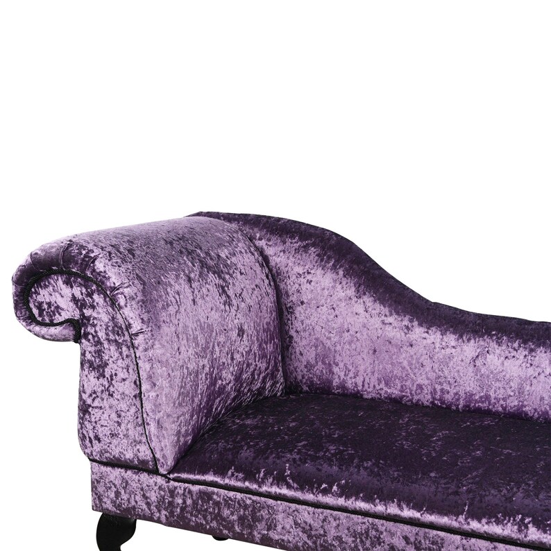 Regent Handmade Purple Crushed Velvet Chaise Lounge Bedroom Etsy