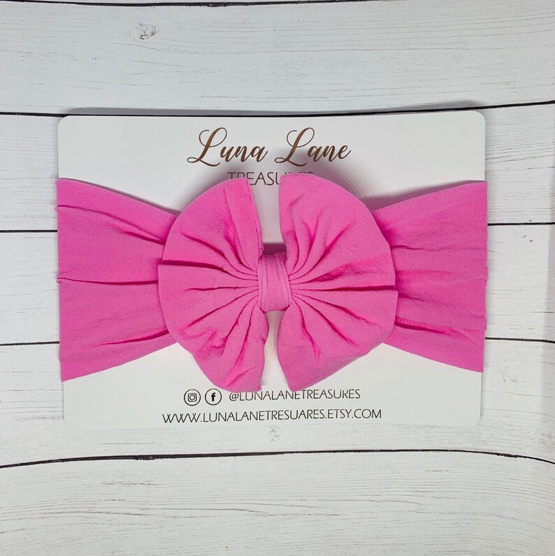 Hot pink Nylon baby headband infant headband,Fabric hair bow baby girl headband newborn headband Fabric bow baby headbands