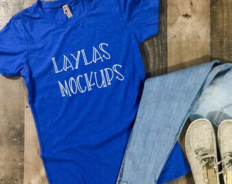 Download Next Level Women's Royal Blue T-shirt Mockup - Pint Glass ...