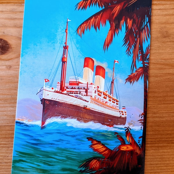 Hamburg Süd Ocean Liner Travel Poster - Vintage Ocean Liner Postcard