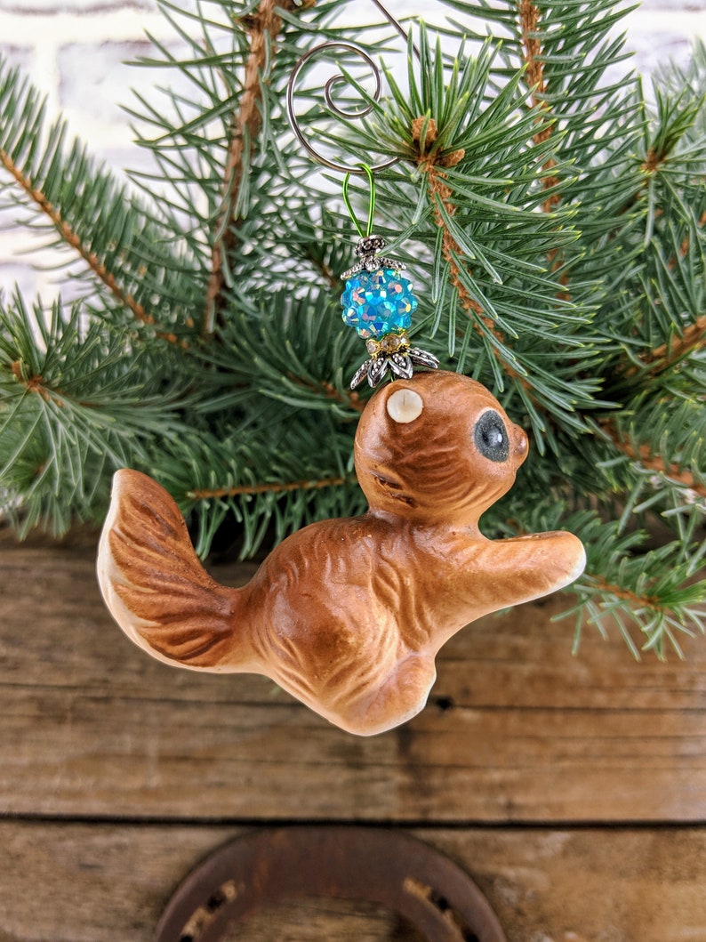 Vintage Squirrel Salt or Pepper Shaker Christmas Tree Ornament