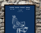 1923 Barber Chair Digital Patent Prints Instant Download Antique barber 39 s chair Barbershop decor Salon decor Digital prints download