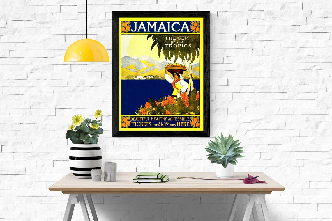 Jamaica Kingston Travel Poster Prints Montego Bay Port Royal Etsy