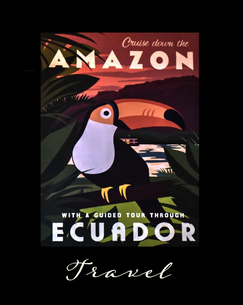 Ecuador Amazon Travel Poster Digital Download Printable Wall | Etsy