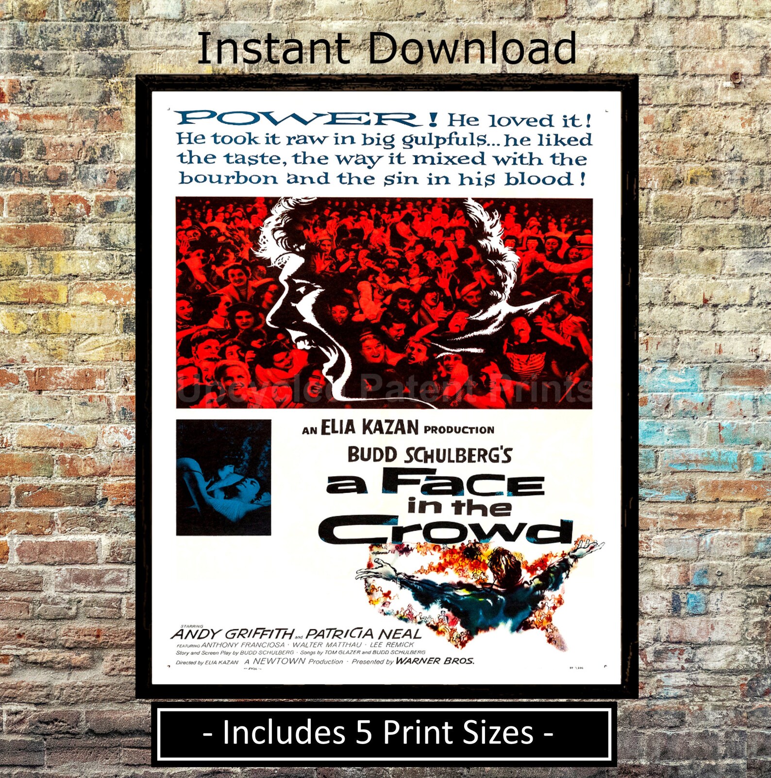 A Face In The Crowd 1957 Movie Poster Print Digital Download Etsy