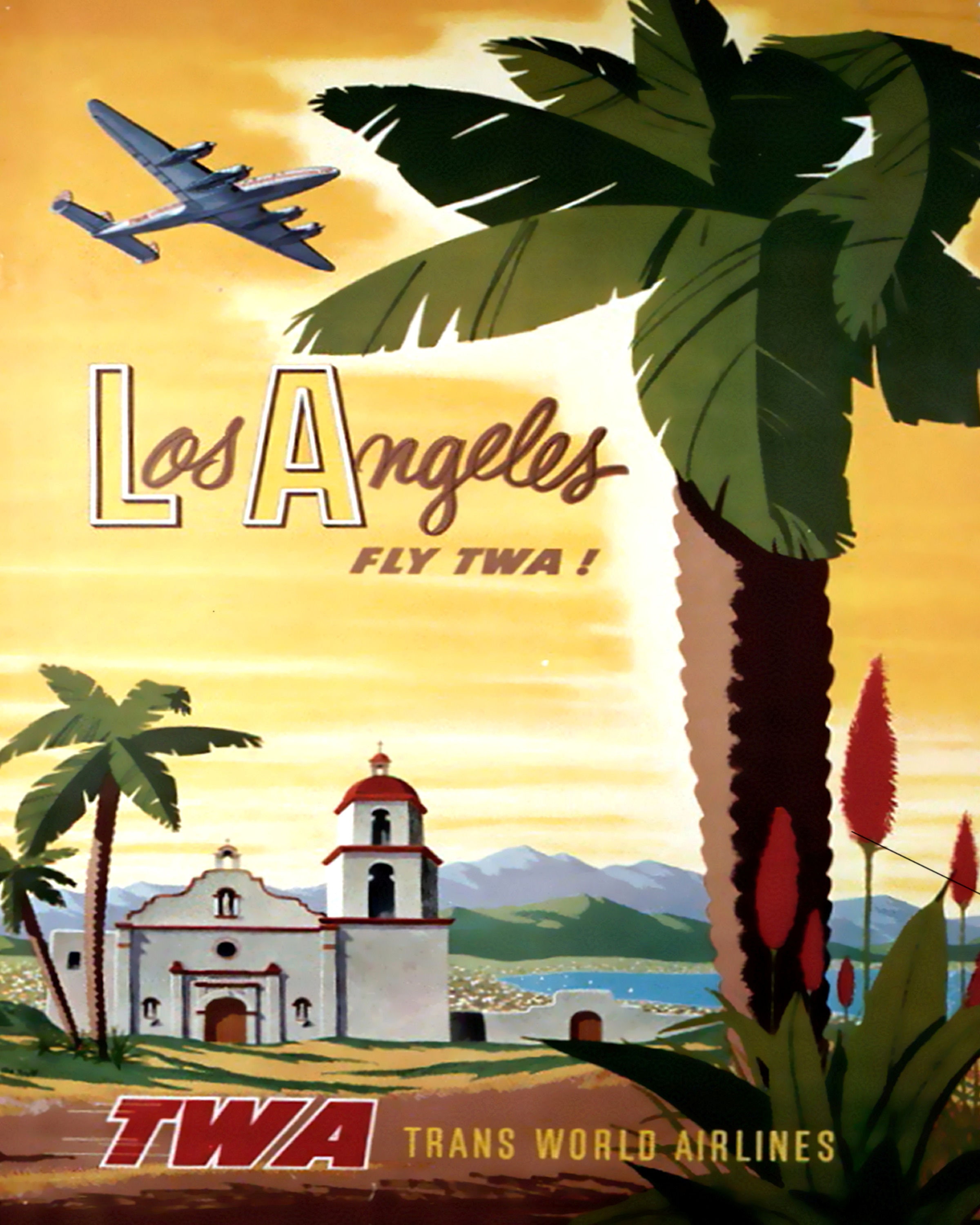 1940s Los Angeles Travel Posters Vintage Poster Prints Etsy
