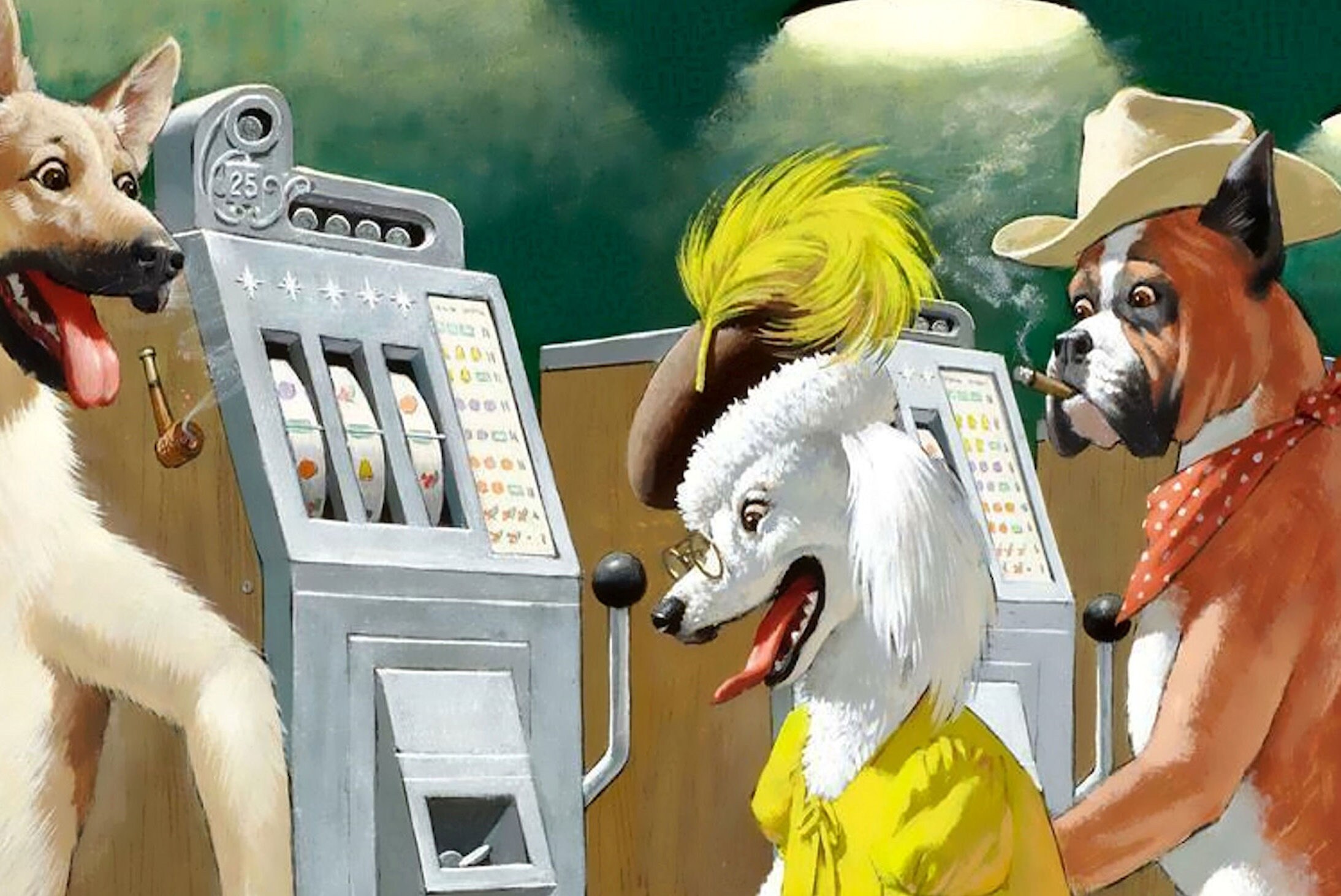 Dogs Playing Slot Machines Art Prints Sarnoff Prints Printable Etsy