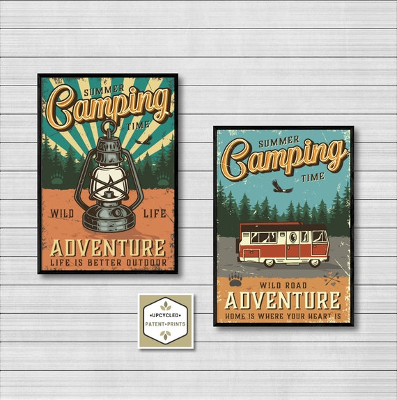 Retro Camping Poster Print Digital Download Vintage Style | Etsy