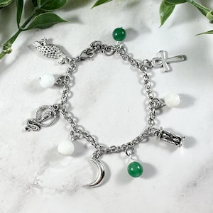 Khonsu Charm Bracelet, Egyptian God, Kemetic