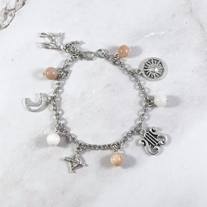 Artemis and Apollo Charm Bracelet, Greek Mythology Bracelet, Jewelry, Diana, Olympians, Hellenic