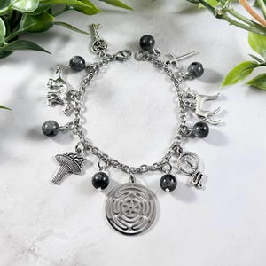 Hecate Charm Bracelet - Hecate’s Wheel Version, Hekate, Greek Goddess