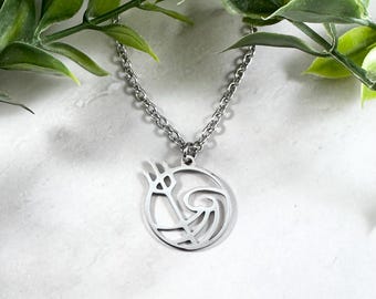 Poseidon Necklace, Trident and Wave, Neptune, Greek Mythology Jewelry, Hellenic
