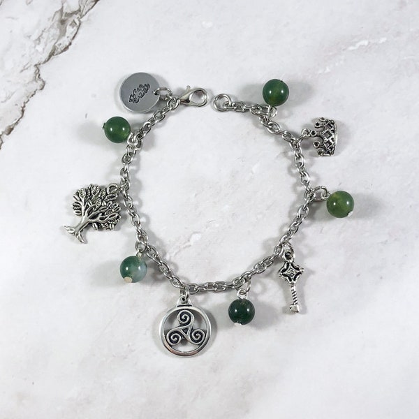 Danu Charm Bracelet, Morrigan, Anu, Dana, Celtic Goddess, Celtic Mythology, Mother Goddess, Witch, Pagan Jewelry