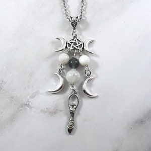 Moon Goddess Necklace, Moonstone, Goddess Jewelry