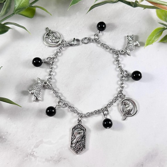 Raven Charm Bracelet, Raven Jewelry