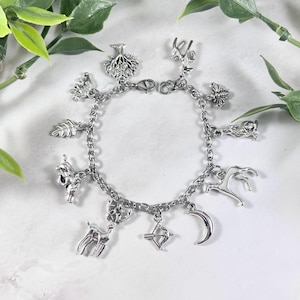 Artemis Charm Bracelet, Greek Mythlogy Jewelry, Goddess Diana, Greek Goddess, Goddess of the Hunt, Witch, Hellenic,