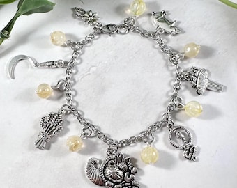 Demeter Charm Bracelet - Deluxe Version, Greek Goddess of the Harvest, Greek Mythology Jewelry, Ceres