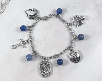 Archangel Michael Charm Bracelet, St. Michael, Angel