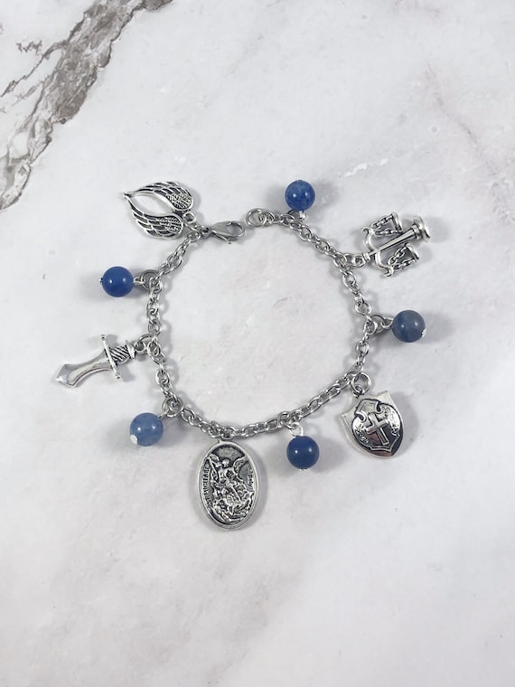Archangel Michael Charm Bracelet, St. Michael, Angel