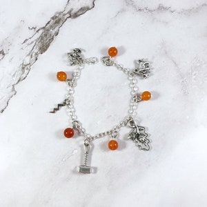 Thor Charm Bracelet, Norse God, Norse Mythology Jewelry, Norse Pagan, Viking