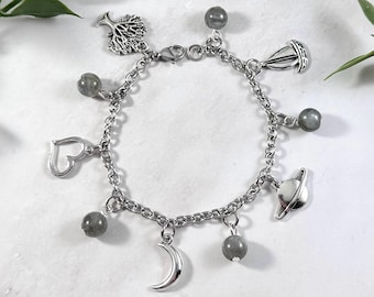 Seven Inspired Charm Bracelet, Folklore Jewelry