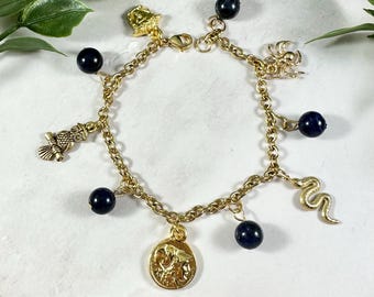 Athena Charm Bracelet - Gold Version with 14k Gold Plated Charms