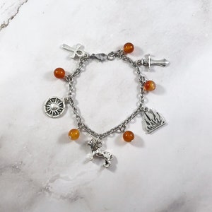 Sekhmet Charm Bracelet, Egyptian Goddess, Egyptian Mythology, Goddess Jewelry, Lioness, Kemetism, Pagan, Ankh