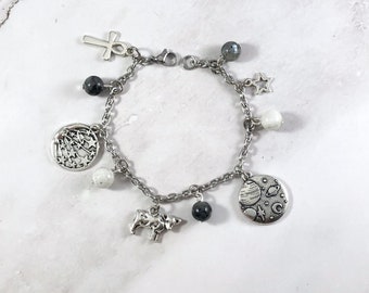 Nut Charm Bracelet, Egyptian Goddess,, Egyptian Mythology, Goddess of the Sky, Kemetic