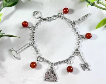 Hephaestus Charm Bracelet, Greek God of the Forge, Greek Mythology Jewelry