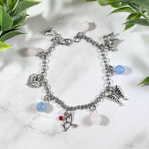 Eros and Psyche Charm Bracelet, Greek Mythology Jewelry