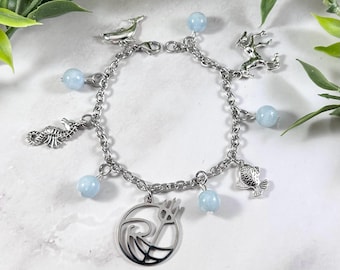 Poseidon Charm Bracelet, Greek Mythology Jewelry, Neptune, Olympians, God of the Sea, Hellenic
