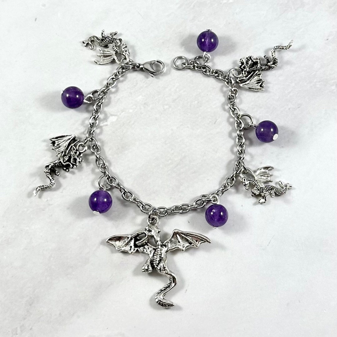 Dragon Charm Bracelet, Dragon Jewelry Etsy