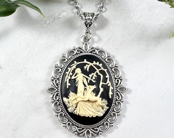 Goddess Diana Cameo Necklace: Artemis, Huntress, Greek Mythology