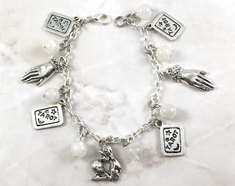 Tarot Reader Charm Bracelet, Tarot Jewelry, Tarot Bracelet, Psychic, Mystic, Tarot Cards, Oracle Cards, Fortune Teller, Crystal Ball, Witch,